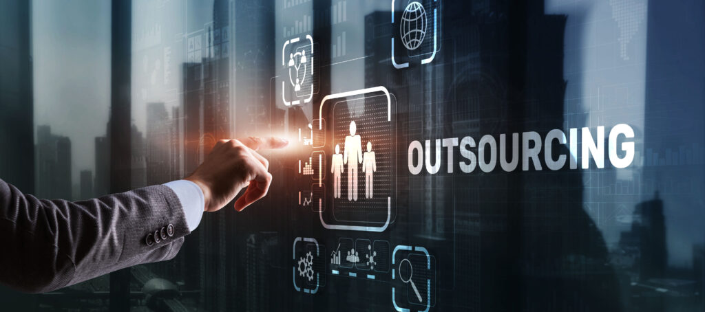 outsourcing business human resources internet finance technology concept