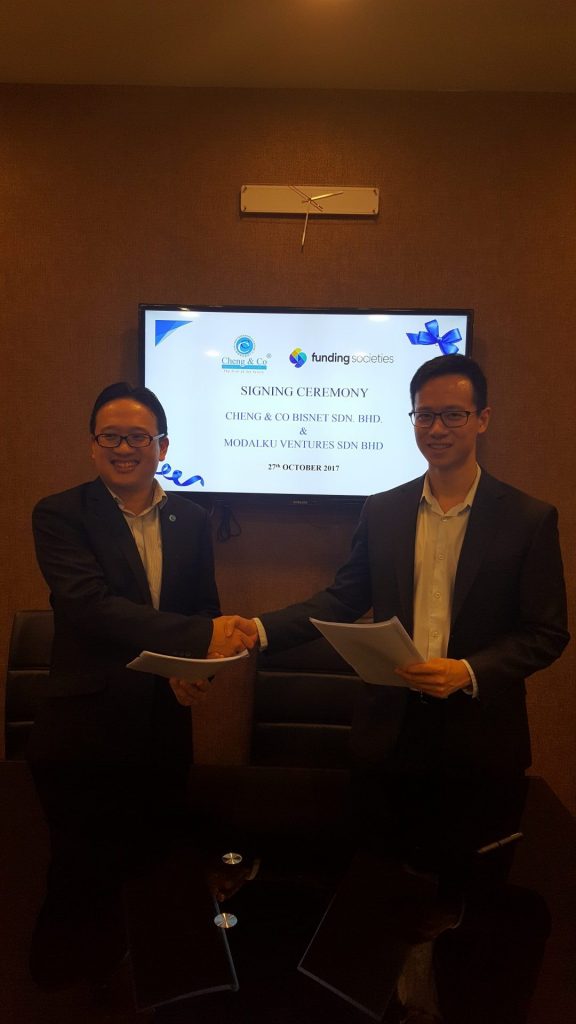 Tom Wong, CEO of Cheng & Co with Kah Meng Wong, CEO of Funding Societies