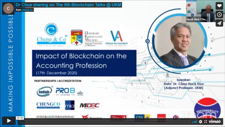 Dr Chua sharing on “The Impact of Blockchain on the Accounting Profession”