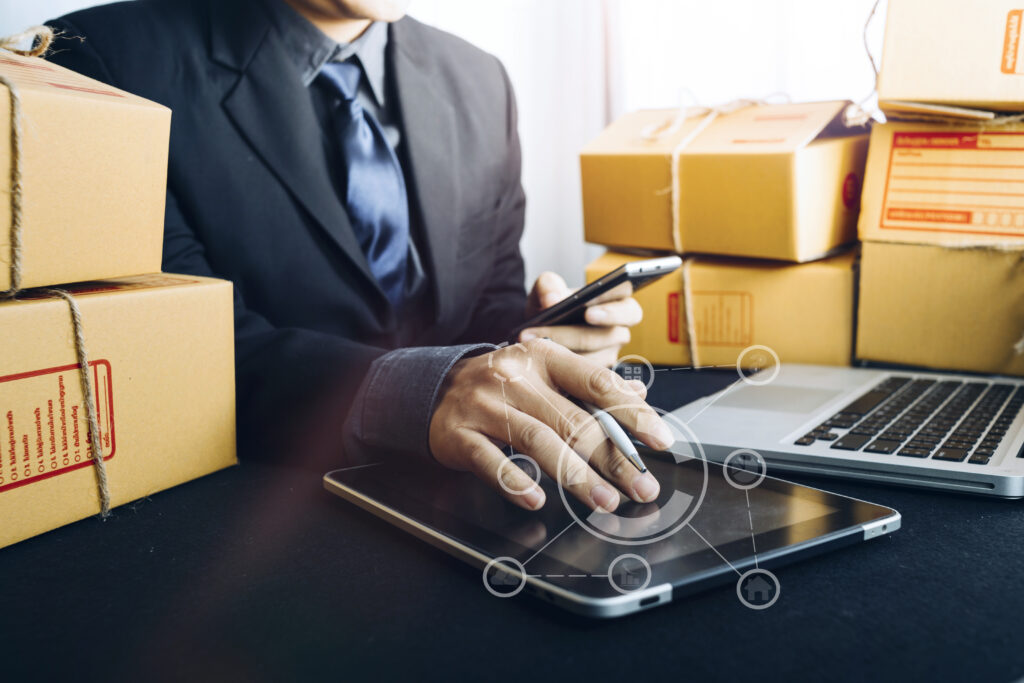 business woman start up small business entrepreneur sme success freelance woman working home with online parcel delivery sme packaging deliveryconcept