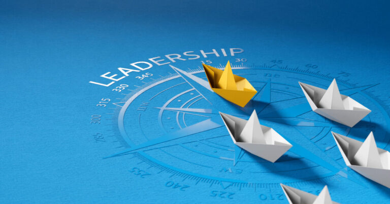 How great leadership pushes your brand up during this slowdown? 6 leadership concept yellow leader boat leading whites compass 3d rendering scaled e1788945934683