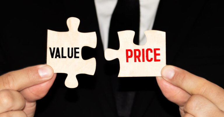 Don't fix your prices! Improve them through value-based pricing to counter shrinking bottom line! 7 value price words written two pieces jigsaw puzzle scaled e1788945983426