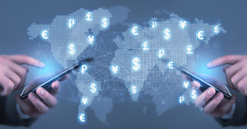 world map with currency symbols network world global currency exchange money transfer business finance technology scaled e1788945430595