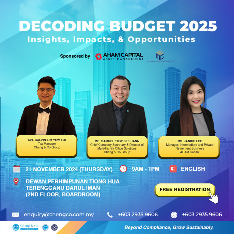 LATEST Cheng Co Group 2025 Budget Talk Poster KT Seminar 21 Nov 2024